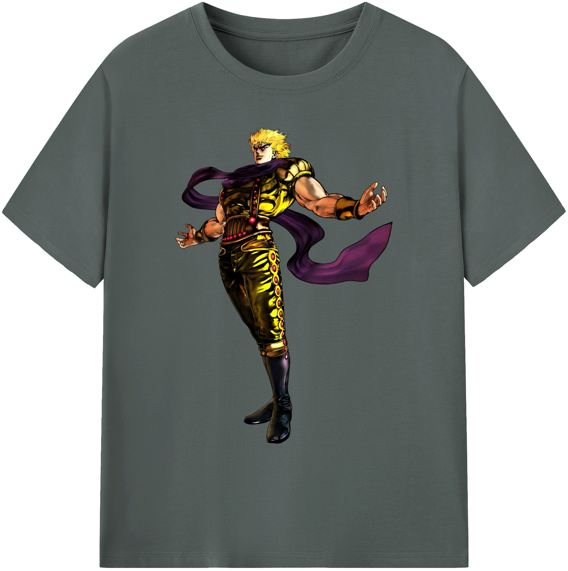 （画像用） ジョジョの奇妙な冒険 ディオ?ブランドー JoJo's Bizarre Adventure Dio Brando 綿100％ メンズ半袖Tシャツ｜肌触りやわらか＆通気性